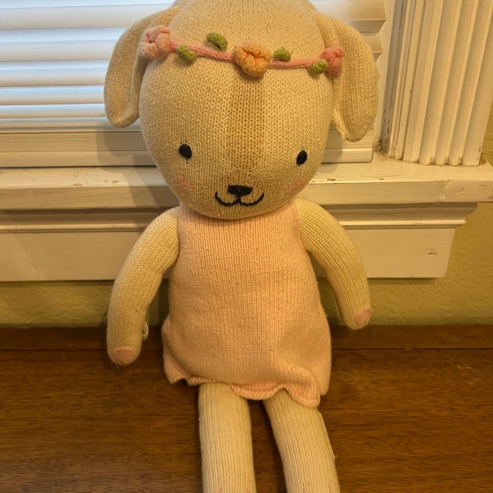 Cuddle + kind Hannah the dog beautiful hand made doll